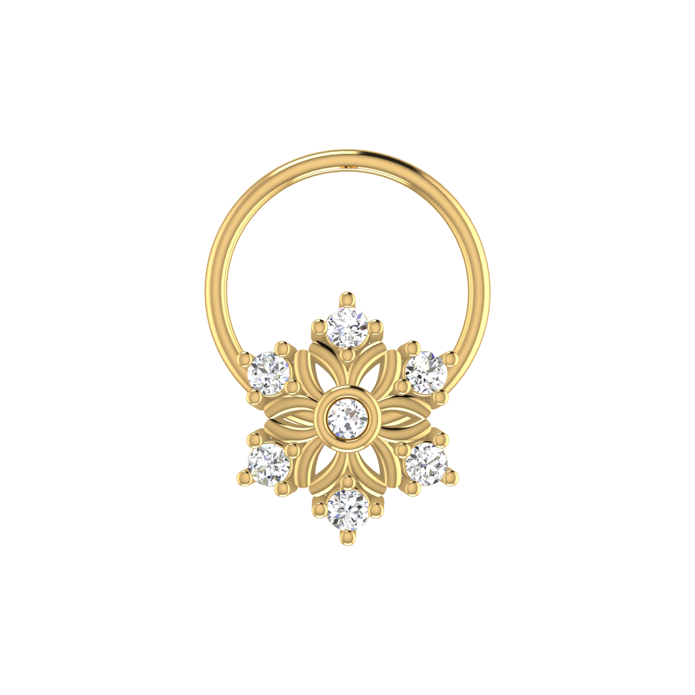 Floral Snowflake — 0.06 Carat Lab Grown Diamond Nose Pin