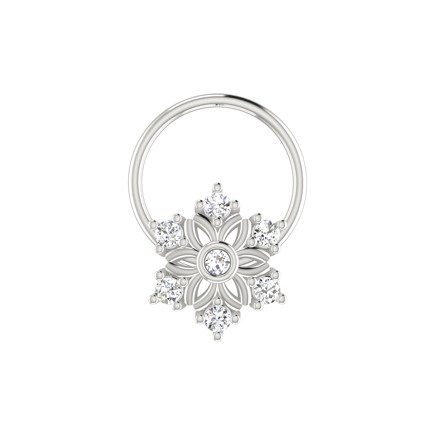 Floral Snowflake — 0.06 Carat Lab Grown Diamond Nose Pin