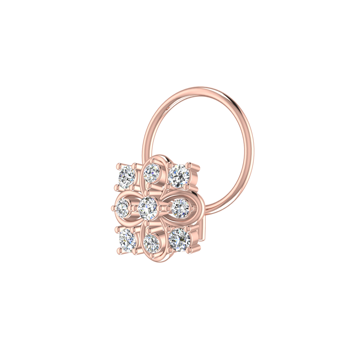 Floral Flower — 0.11 Carat Lab Grown Diamond Nose Pin
