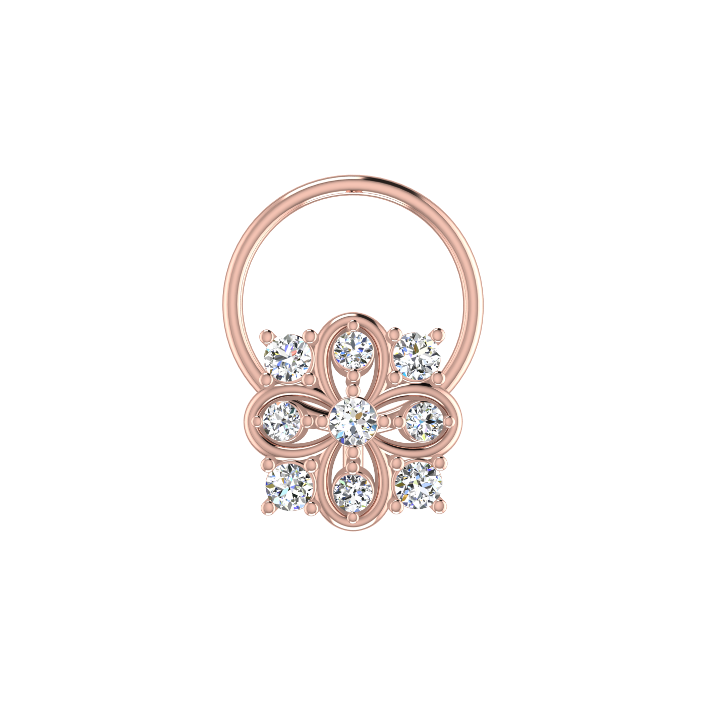 Floral Flower — 0.11 Carat Lab Grown Diamond Nose Pin