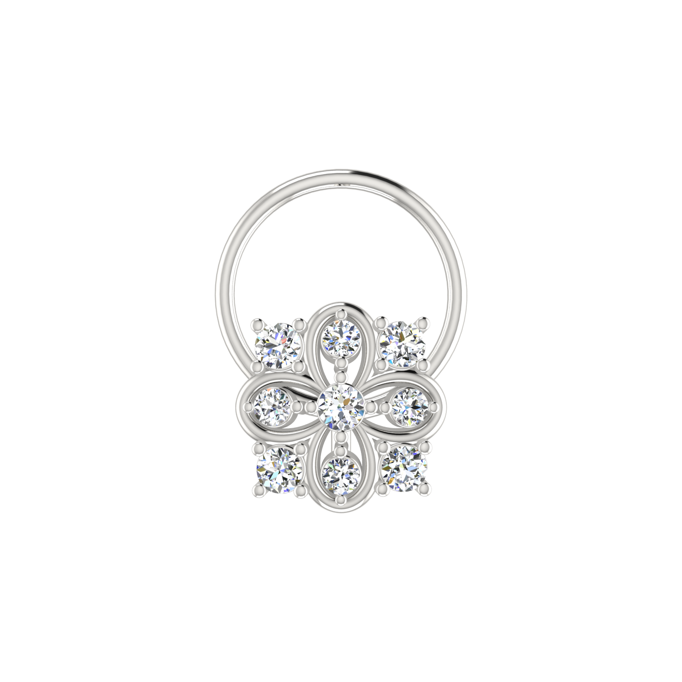 Floral Flower — 0.11 Carat Lab Grown Diamond Nose Pin