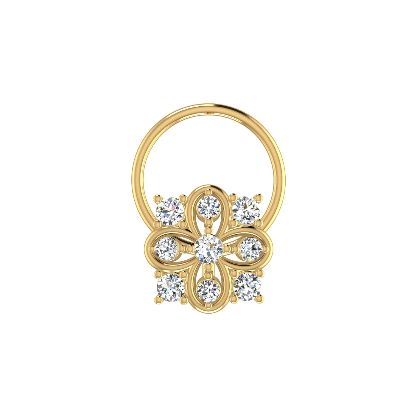 Floral Flower — 0.11 Carat Lab Grown Diamond Nose Pin