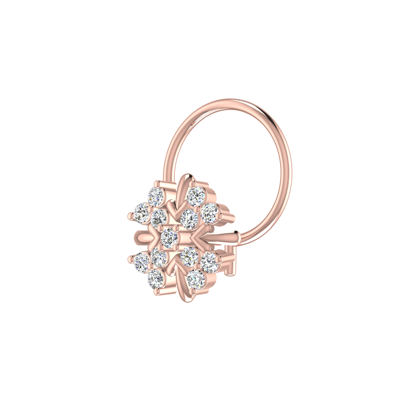 Floral Shimmer Dazzling Aura — 0.08 Carat Lab Grown Diamond Nose Pin