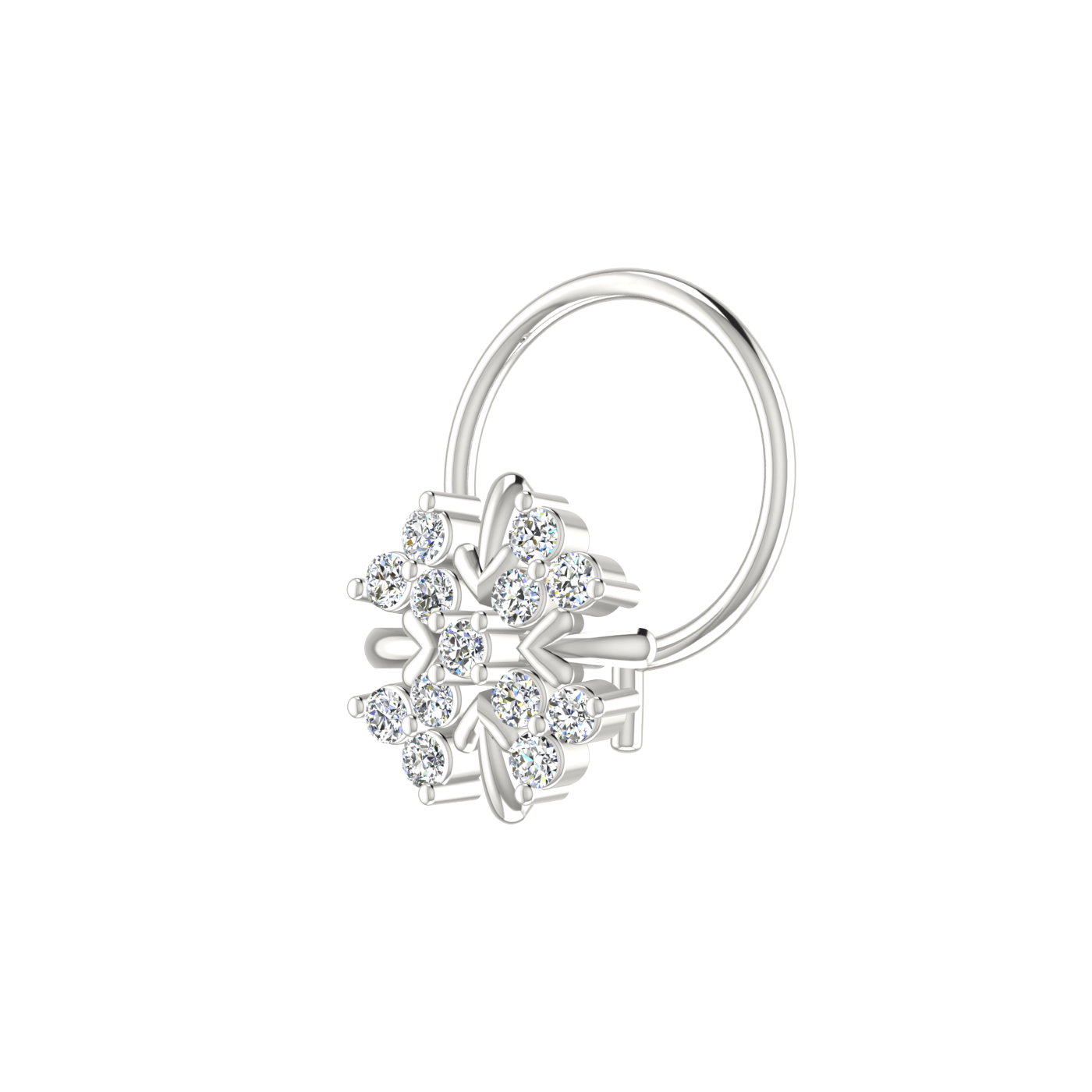 Floral Shimmer Dazzling Aura — 0.08 Carat Lab Grown Diamond Nose Pin