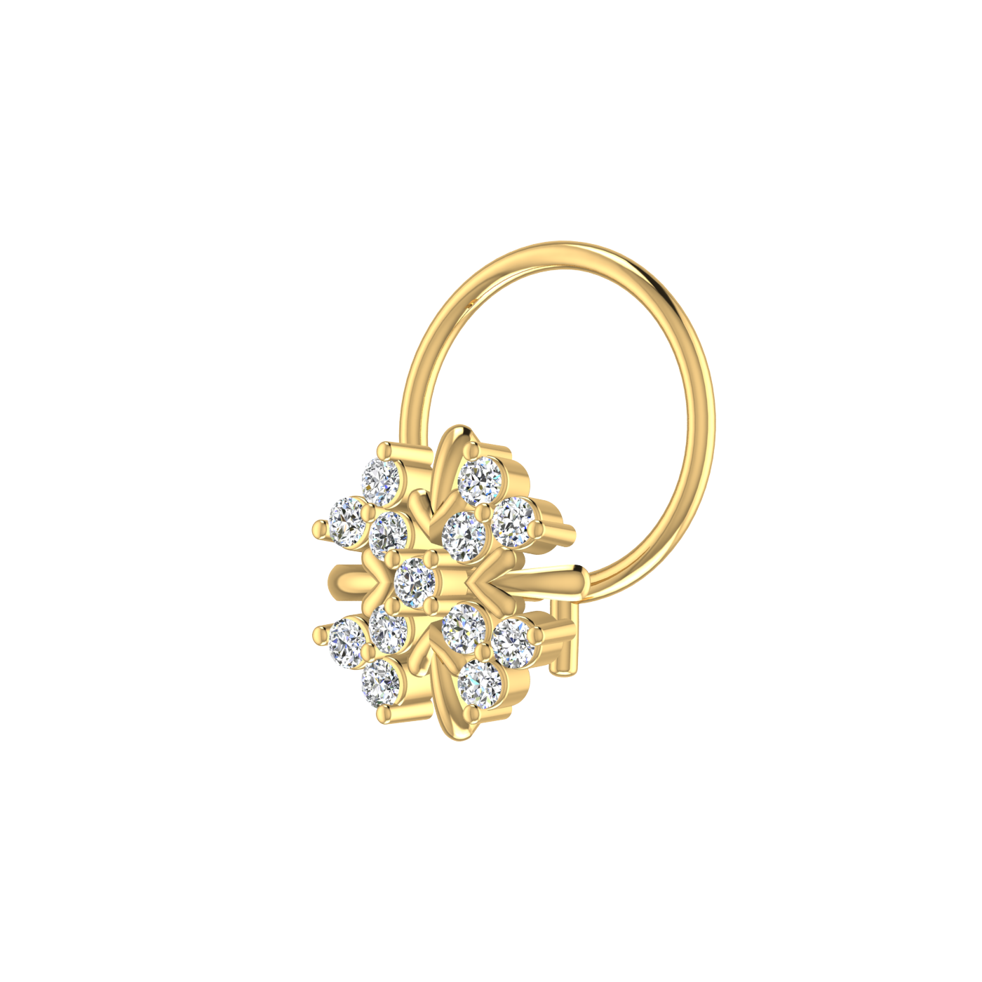 Floral Shimmer Dazzling Aura — 0.08 Carat Lab Grown Diamond Nose Pin