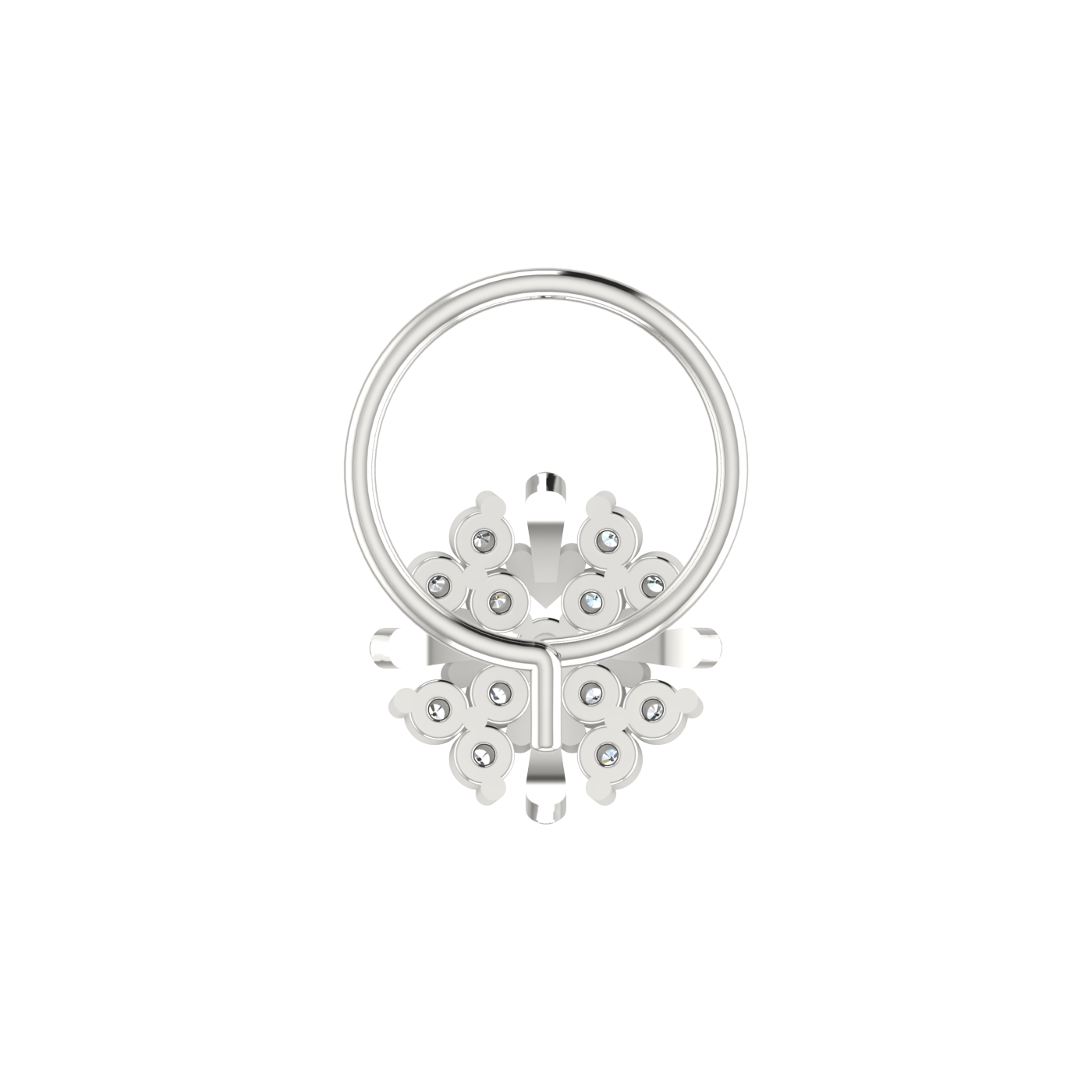Floral Shimmer Dazzling Aura — 0.08 Carat Lab Grown Diamond Nose Pin