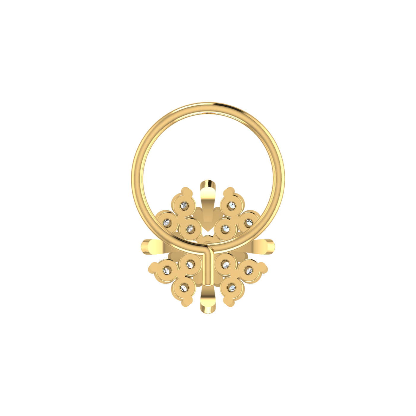 Floral Shimmer Dazzling Aura — 0.08 Carat Lab Grown Diamond Nose Pin