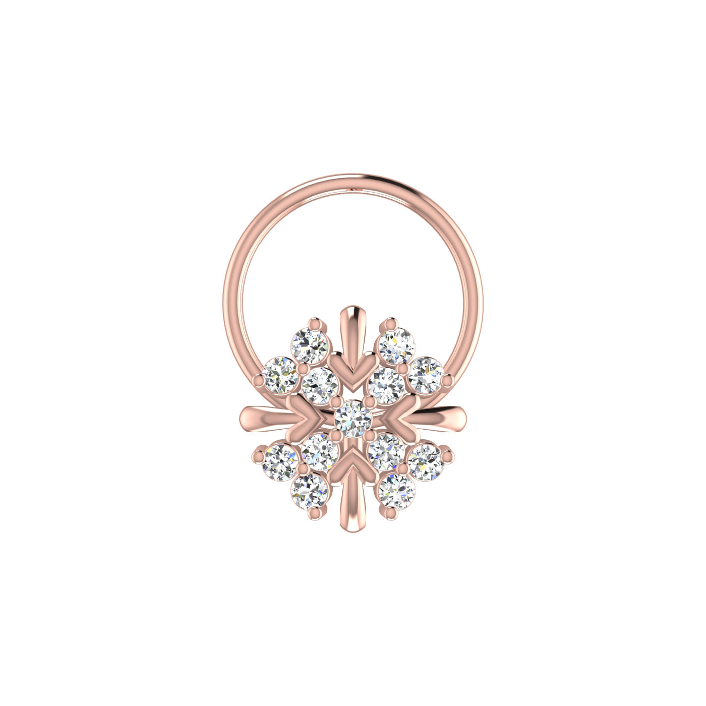 Floral Shimmer Dazzling Aura — 0.08 Carat Lab Grown Diamond Nose Pin