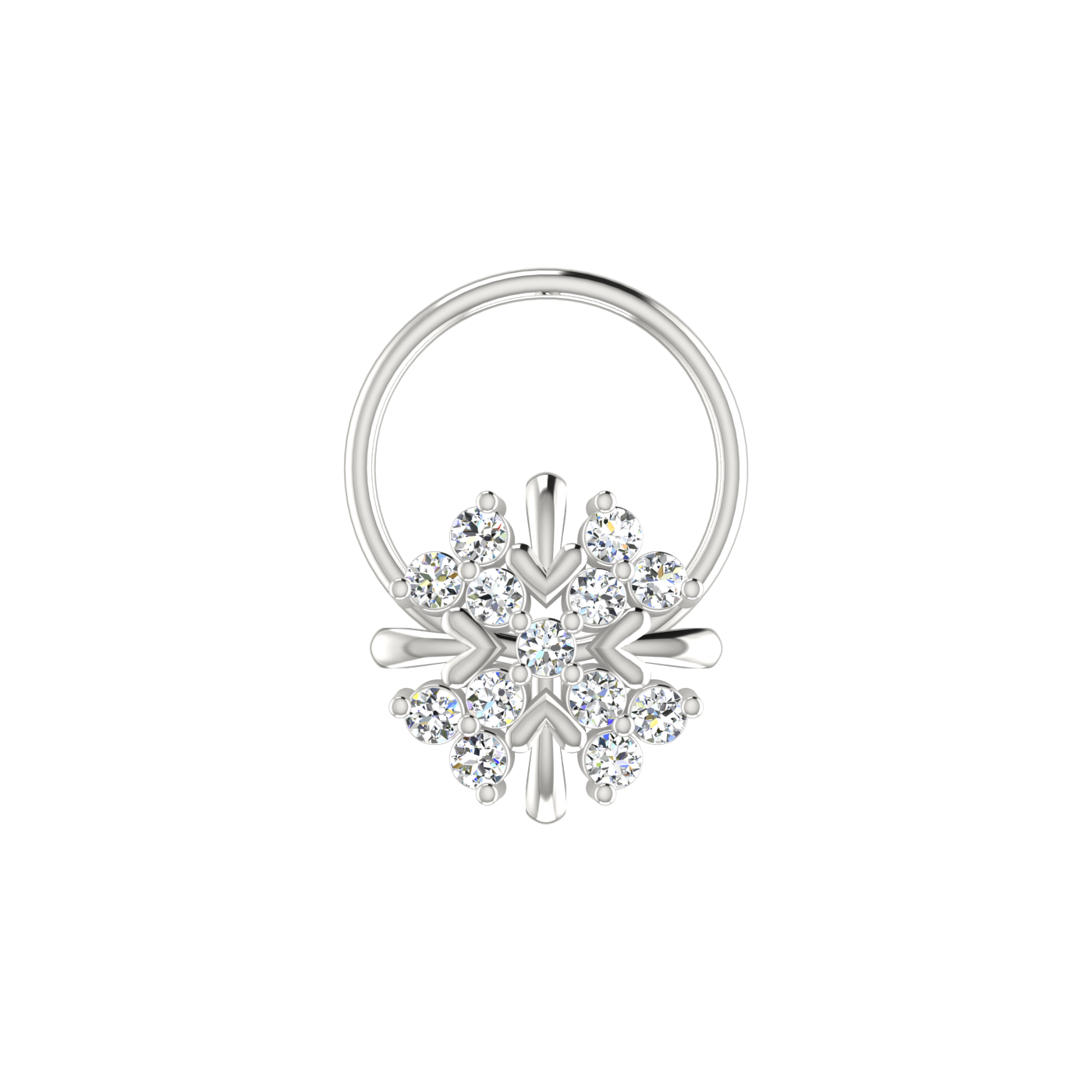 Floral Shimmer Dazzling Aura — 0.08 Carat Lab Grown Diamond Nose Pin