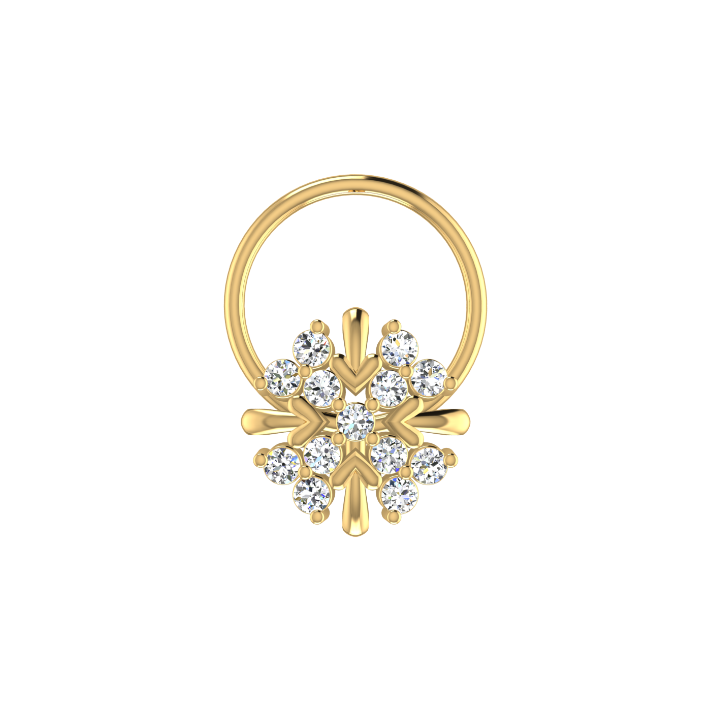 Floral Shimmer Dazzling Aura — 0.08 Carat Lab Grown Diamond Nose Pin