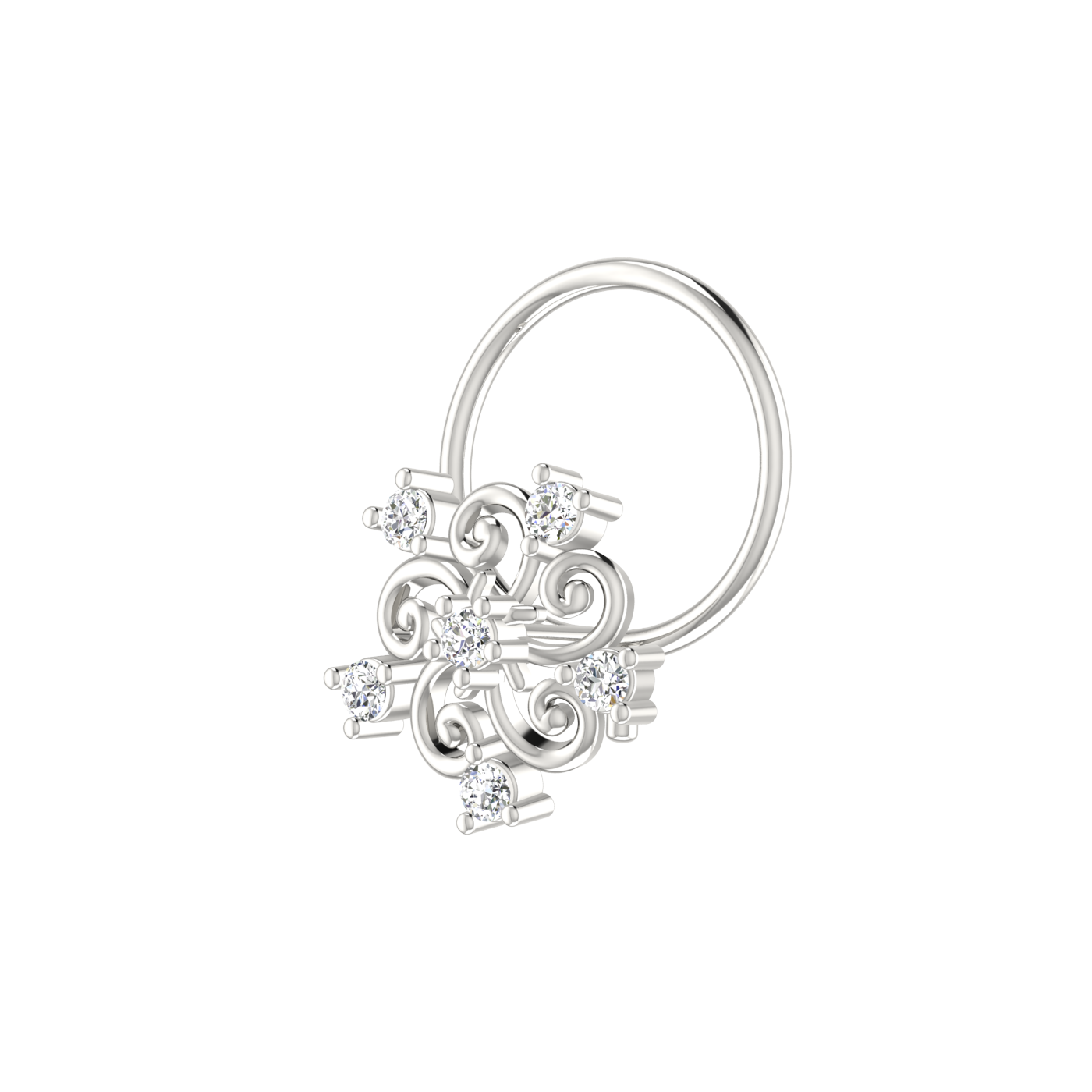 Whirlwind Bloom Graceful Spiral Bloom — 0.05 Carat Lab Grown Diamond Nose Pin
