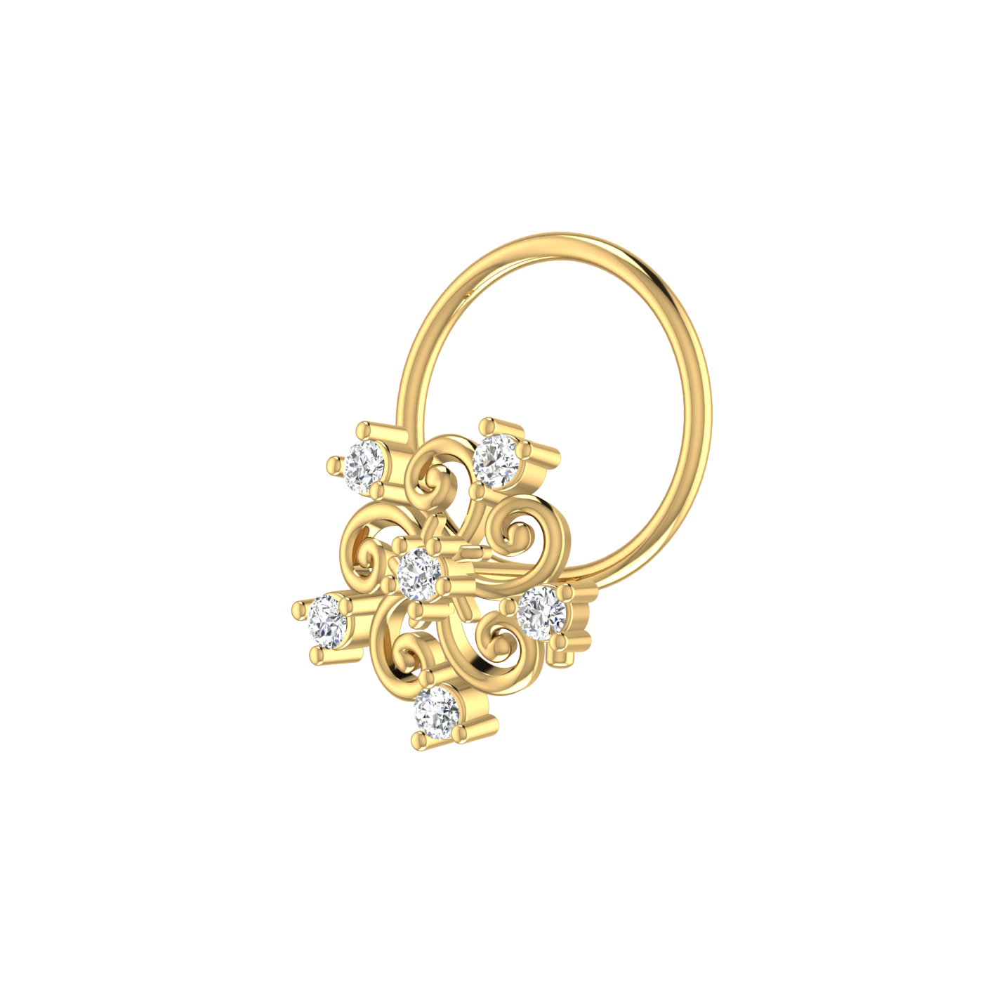 Whirlwind Bloom Graceful Spiral Bloom — 0.05 Carat Lab Grown Diamond Nose Pin