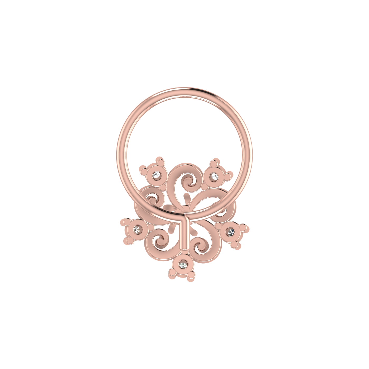 Whirlwind Bloom Graceful Spiral Bloom — 0.05 Carat Lab Grown Diamond Nose Pin