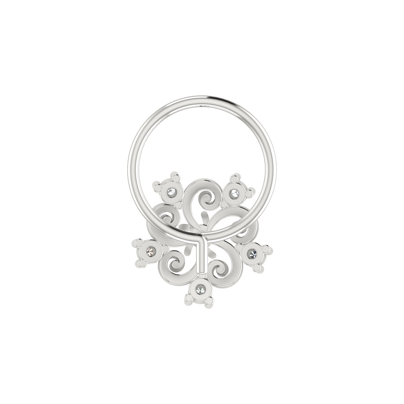Whirlwind Bloom Graceful Spiral Bloom — 0.05 Carat Lab Grown Diamond Nose Pin