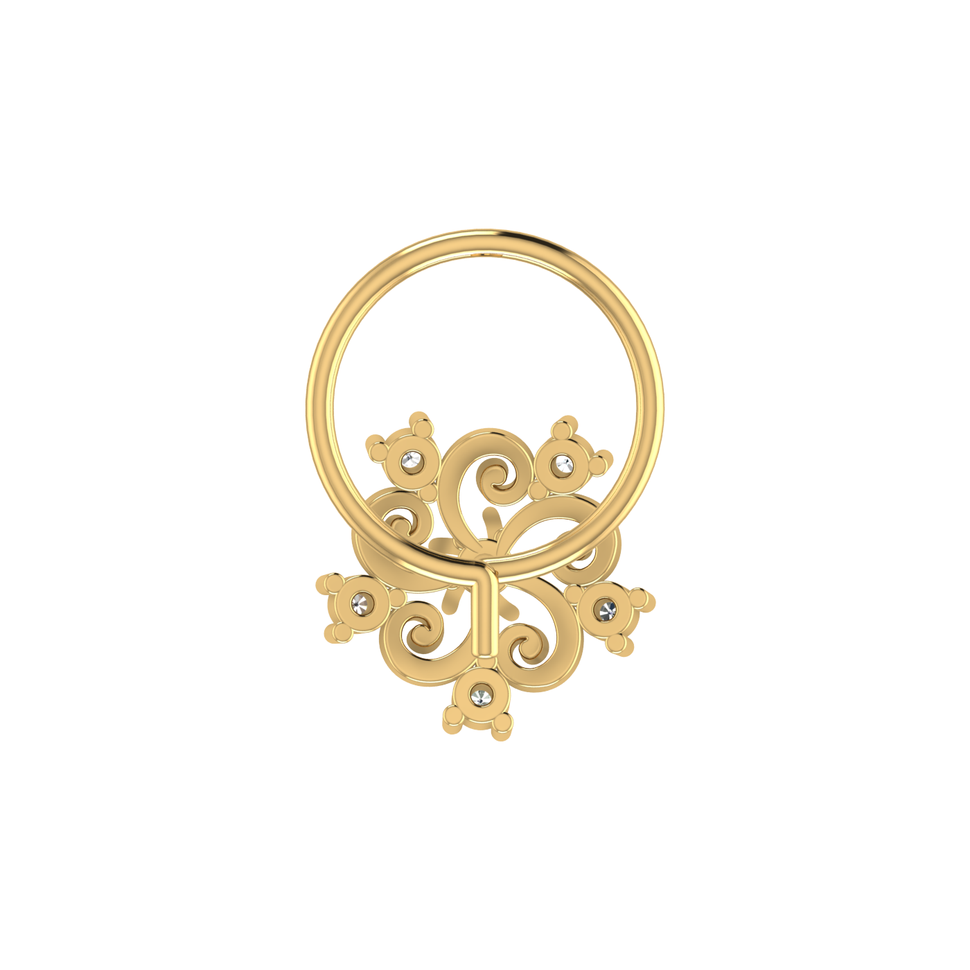 Whirlwind Bloom Graceful Spiral Bloom — 0.05 Carat Lab Grown Diamond Nose Pin