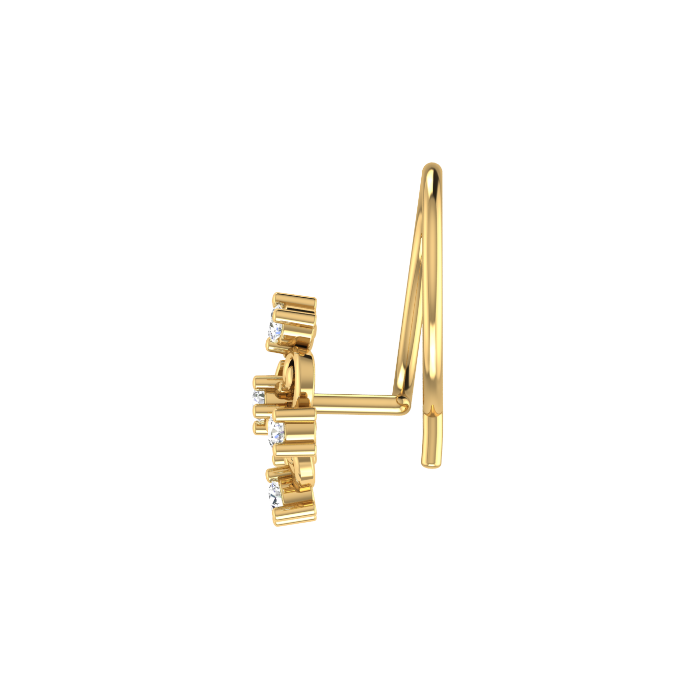 Whirlwind Bloom Graceful Spiral Bloom — 0.05 Carat Lab Grown Diamond Nose Pin