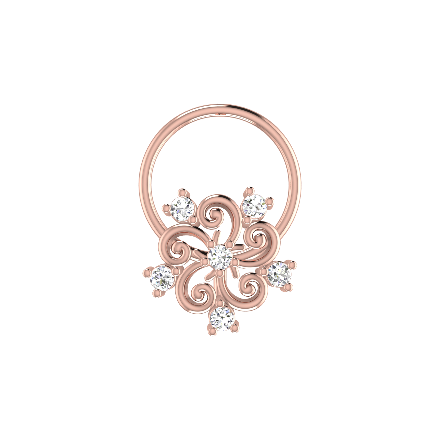Whirlwind Bloom Graceful Spiral Bloom — 0.05 Carat Lab Grown Diamond Nose Pin