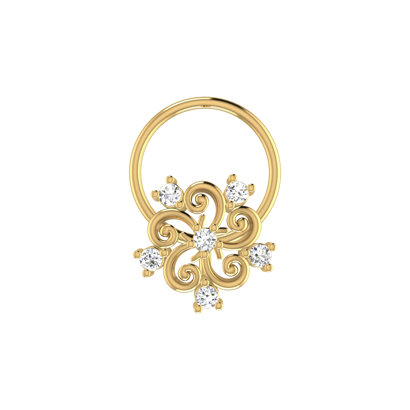 Whirlwind Bloom Graceful Spiral Bloom — 0.05 Carat Lab Grown Diamond Nose Pin