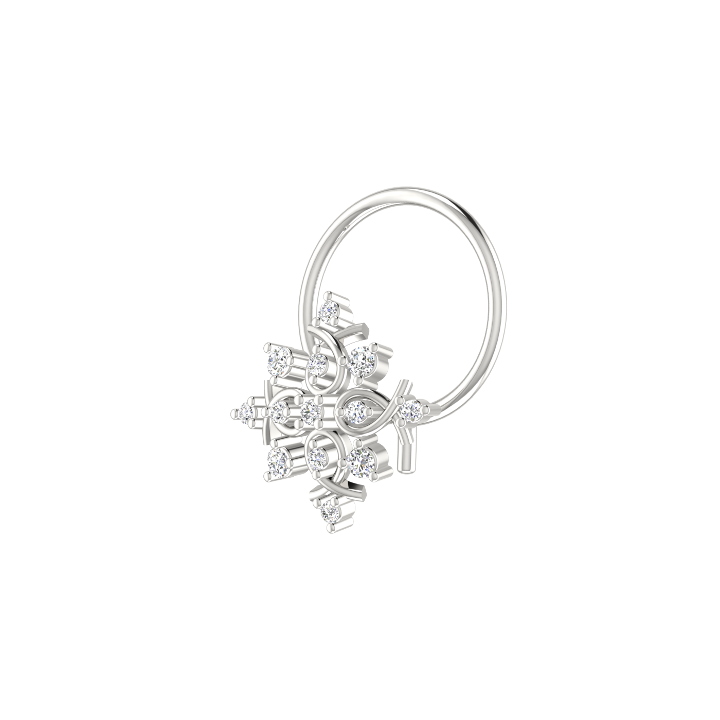 Starlit Charm Style Twinkling Flora — 0.04 Carat Lab Grown Diamond Nose Pin