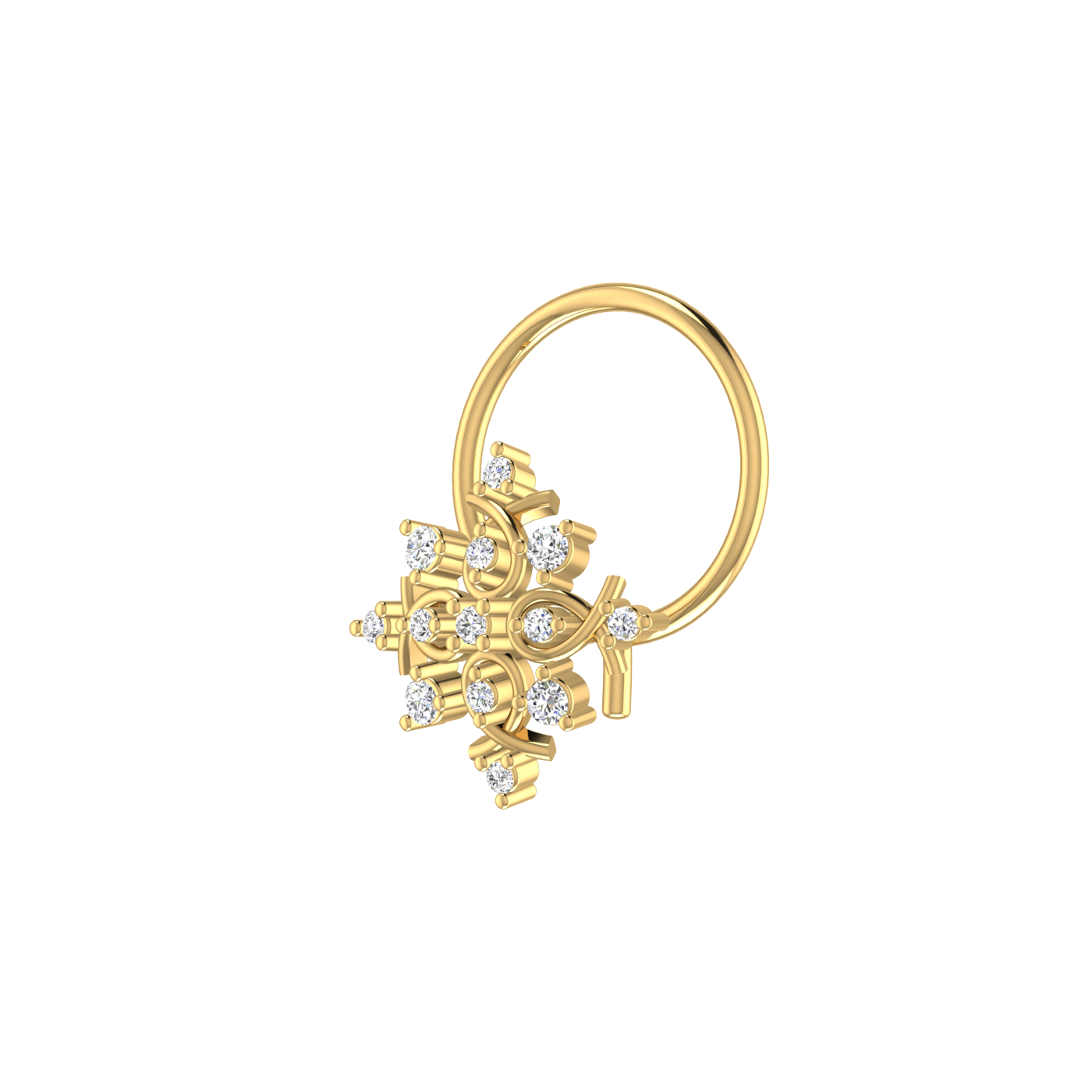 Starlit Charm Style Twinkling Flora — 0.04 Carat Lab Grown Diamond Nose Pin