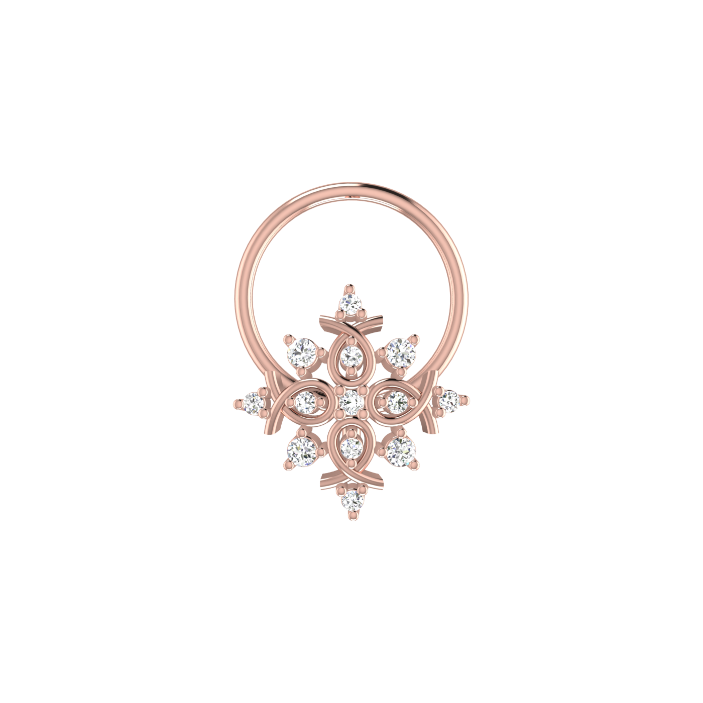 Starlit Charm Style Twinkling Flora — 0.04 Carat Lab Grown Diamond Nose Pin