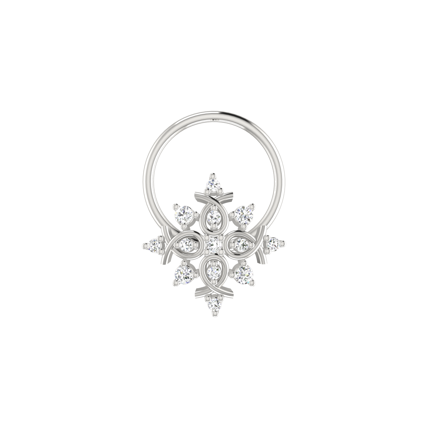 Starlit Charm Style Twinkling Flora — 0.04 Carat Lab Grown Diamond Nose Pin
