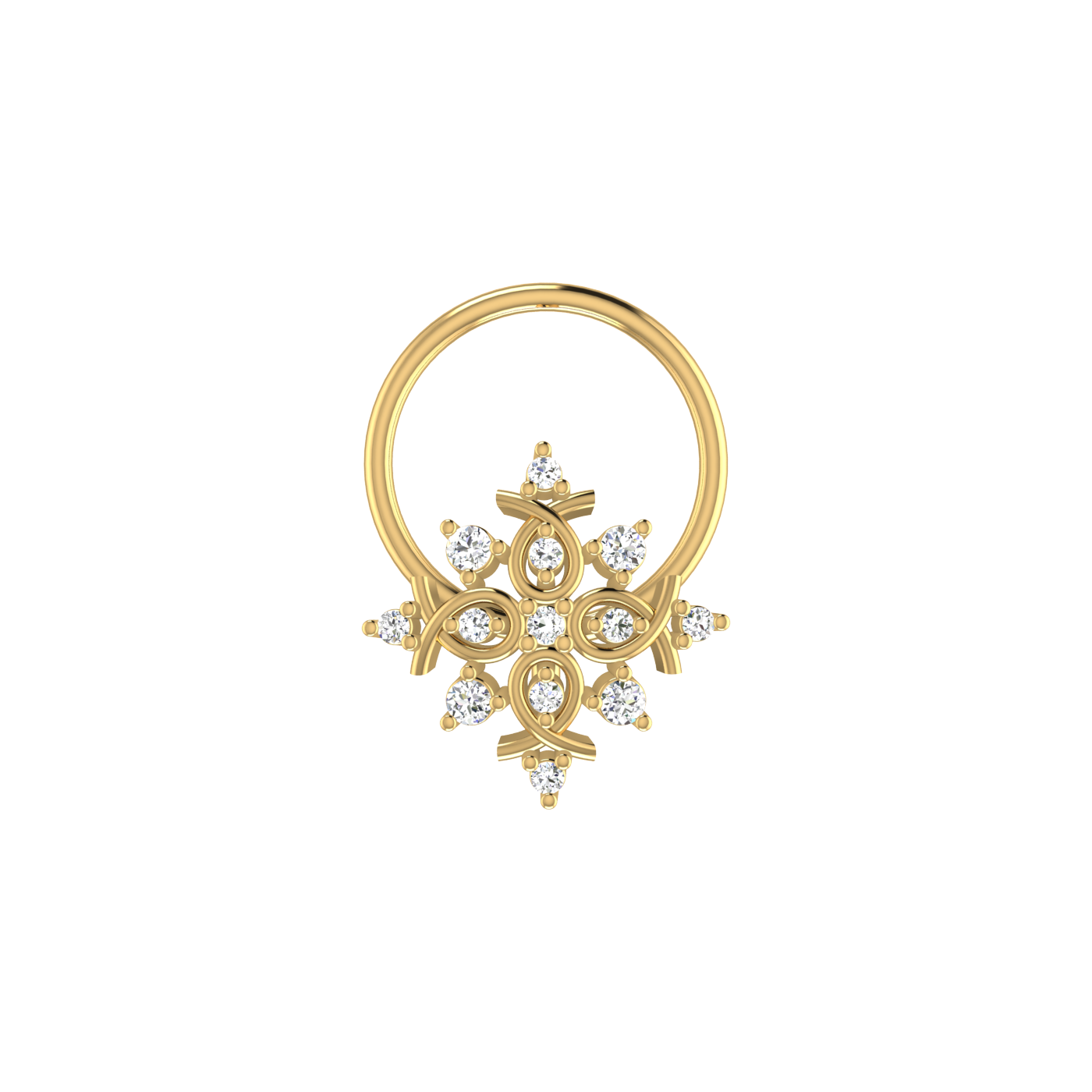 Starlit Charm Style Twinkling Flora — 0.04 Carat Lab Grown Diamond Nose Pin