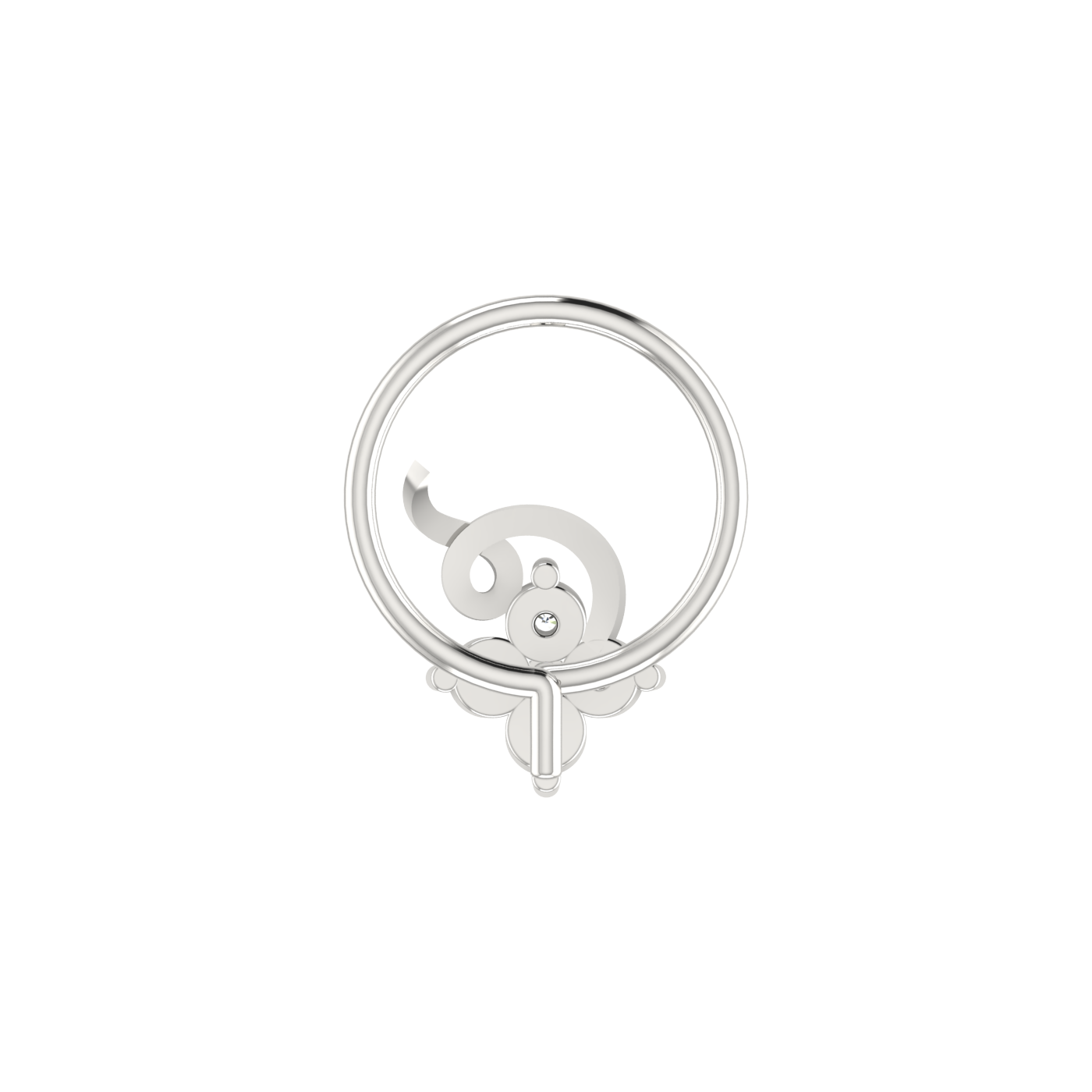Enchanted Petal Style Sleek Swirl Charm — 0.06 Carat Lab Grown Diamond Nose Pin