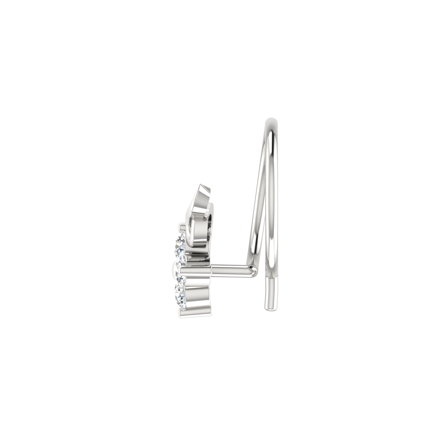 Enchanted Petal Style Sleek Swirl Charm — 0.06 Carat Lab Grown Diamond Nose Pin