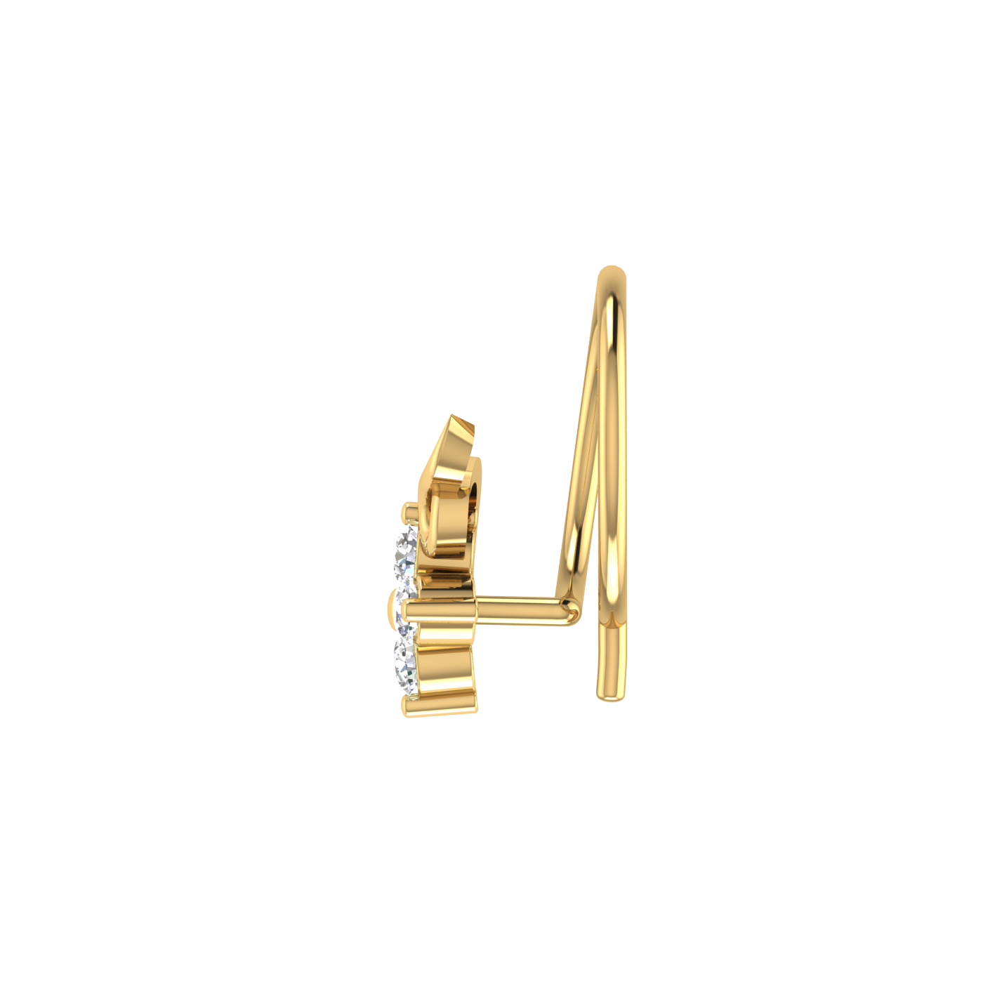 Enchanted Petal Style Sleek Swirl Charm — 0.06 Carat Lab Grown Diamond Nose Pin