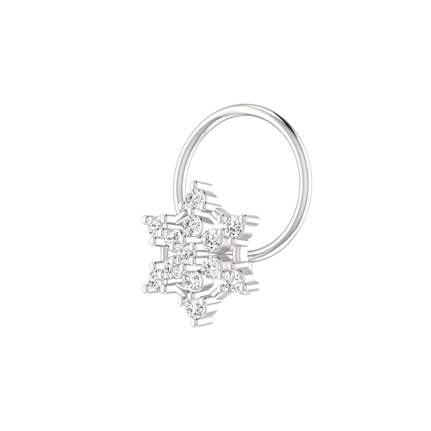 14K Gold Regal Mesh 0.08ct Lab Grown Diamond Nose Pin