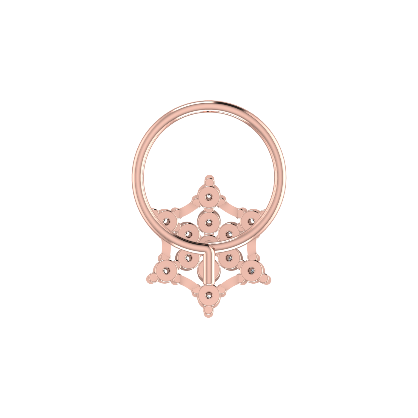 14K Gold Regal Mesh 0.08ct Lab Grown Diamond Nose Pin