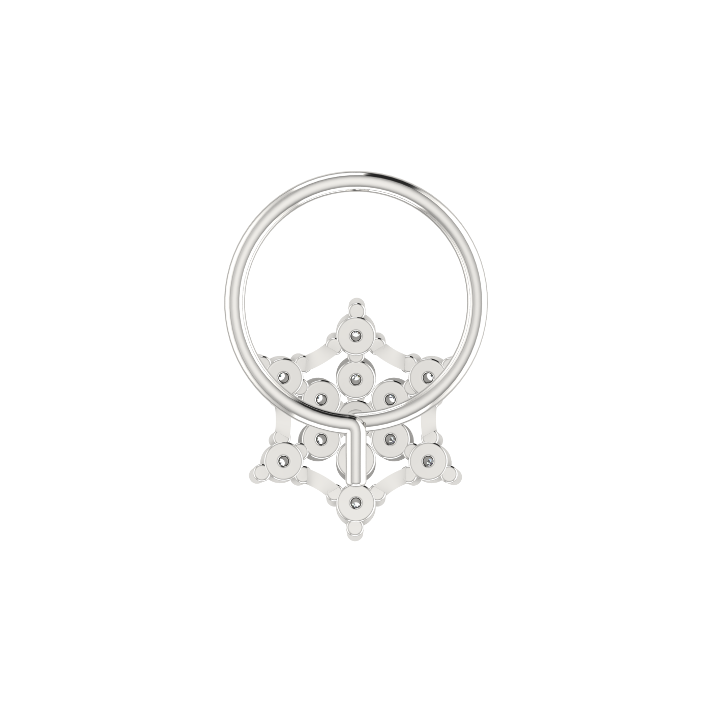 14K Gold Regal Mesh 0.08ct Lab Grown Diamond Nose Pin