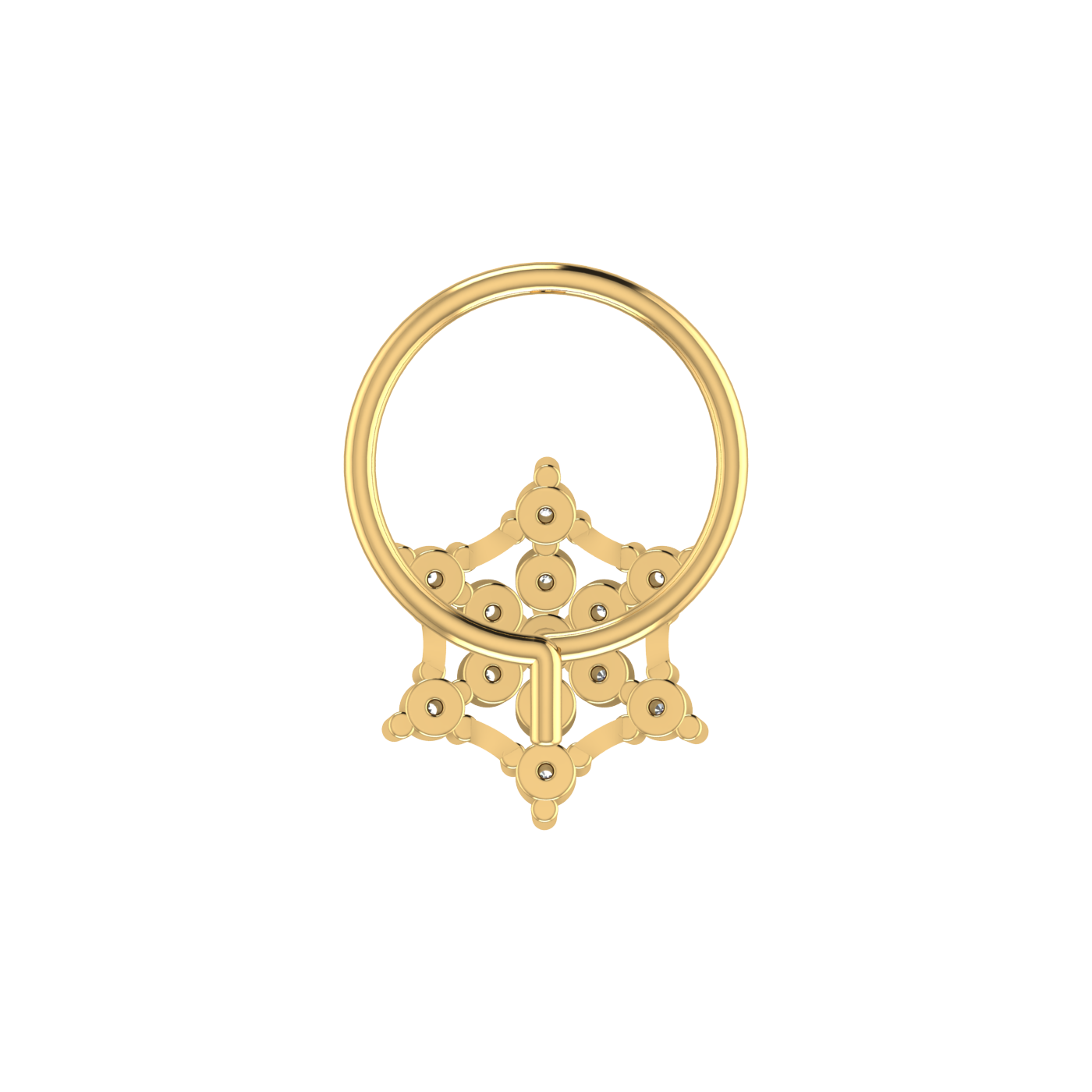 14K Gold Regal Mesh 0.08ct Lab Grown Diamond Nose Pin