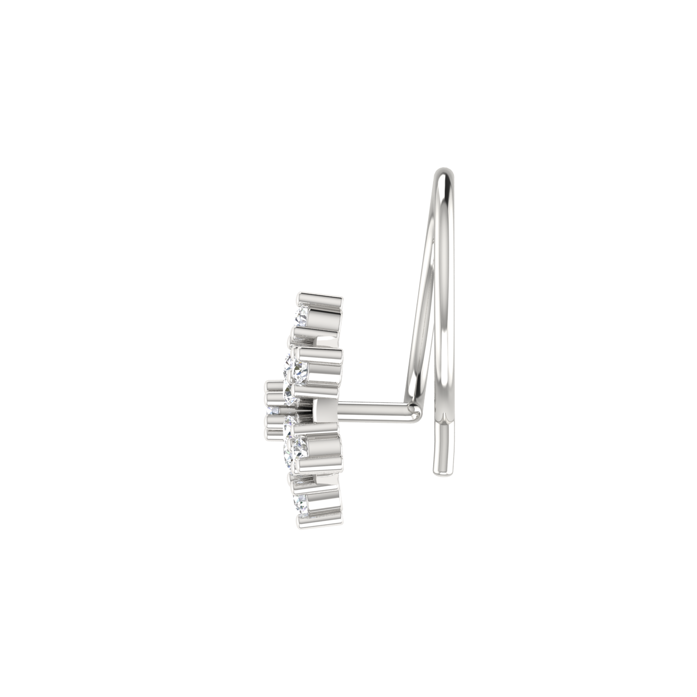 14K Gold Regal Mesh 0.08ct Lab Grown Diamond Nose Pin