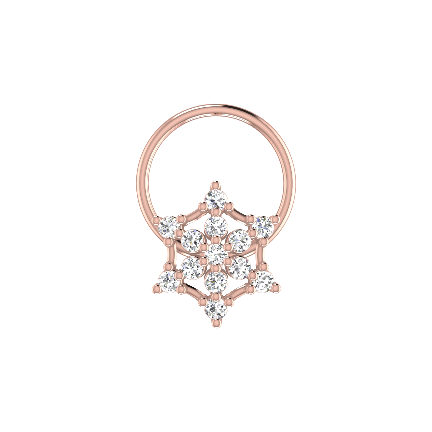 14K Gold Regal Mesh 0.08ct Lab Grown Diamond Nose Pin