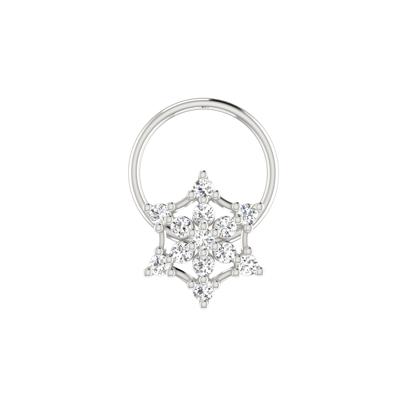 14K Gold Regal Mesh 0.08ct Lab Grown Diamond Nose Pin
