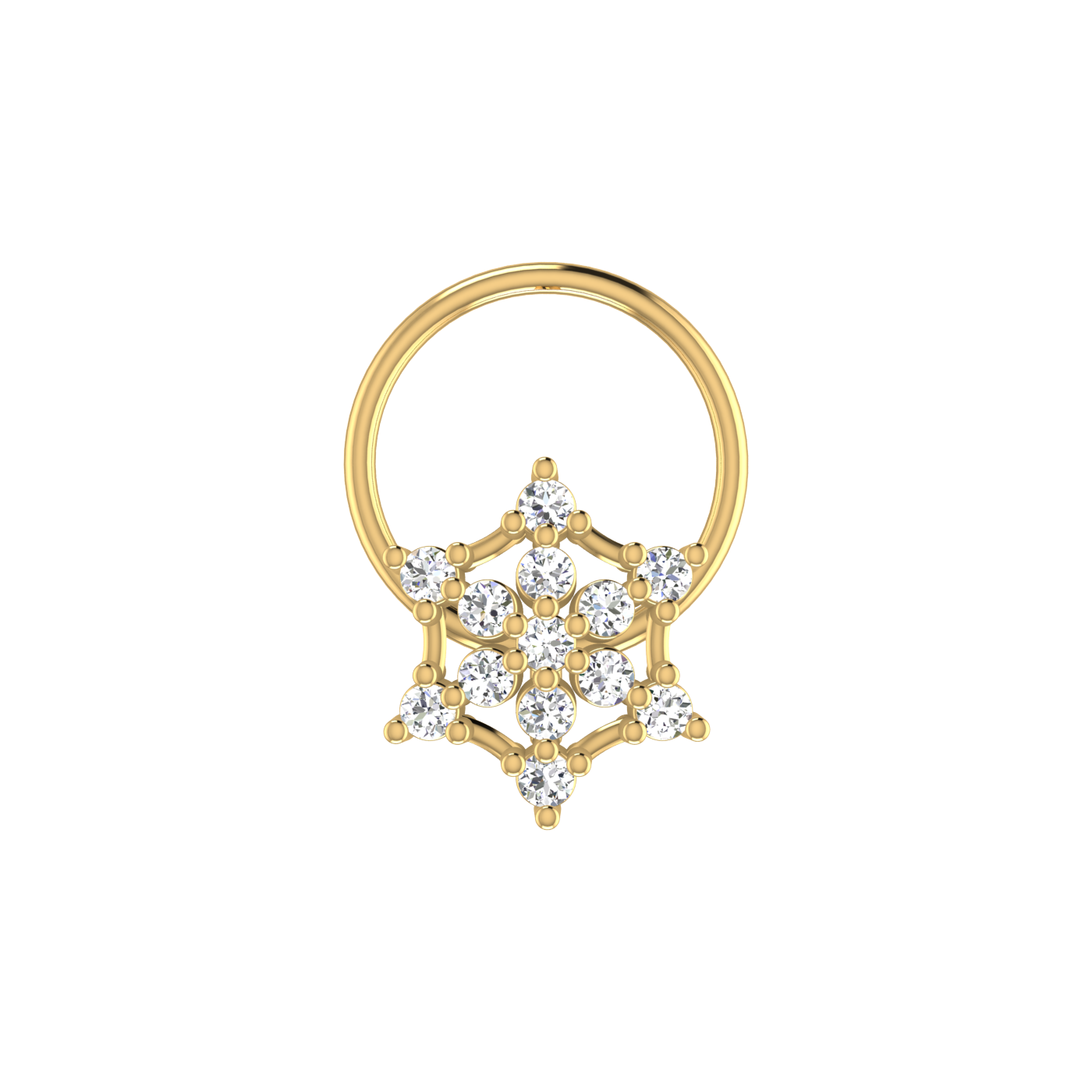 14K Gold Regal Mesh 0.08ct Lab Grown Diamond Nose Pin