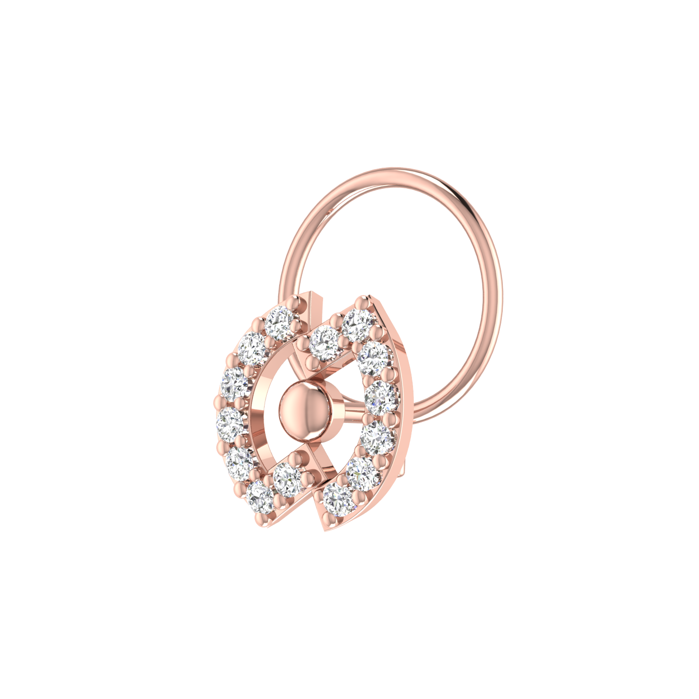Classic Floral 0.09 Carat Lab Grown Diamond Nose Pin