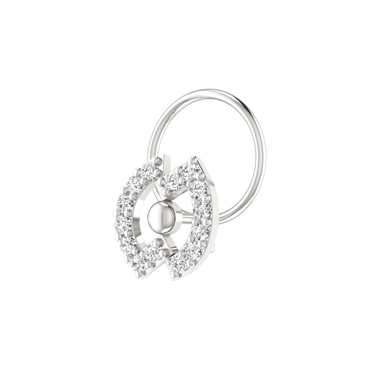 Classic Floral 0.09 Carat Lab Grown Diamond Nose Pin