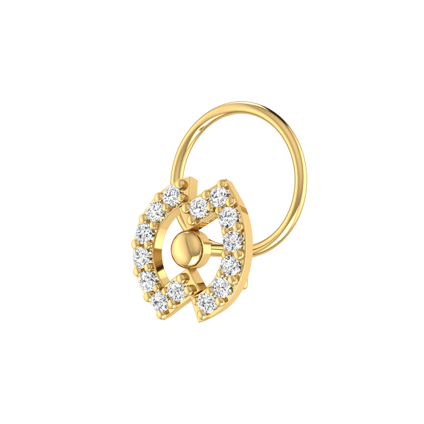 Classic Floral 0.09 Carat Lab Grown Diamond Nose Pin