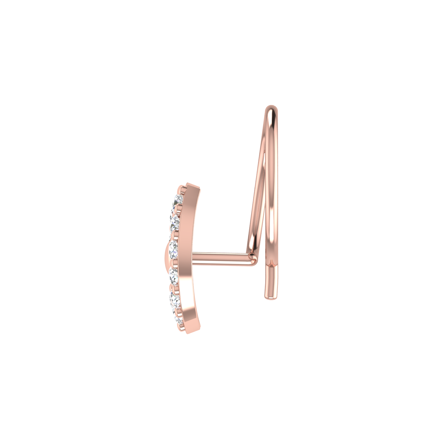 Classic Floral 0.09 Carat Lab Grown Diamond Nose Pin