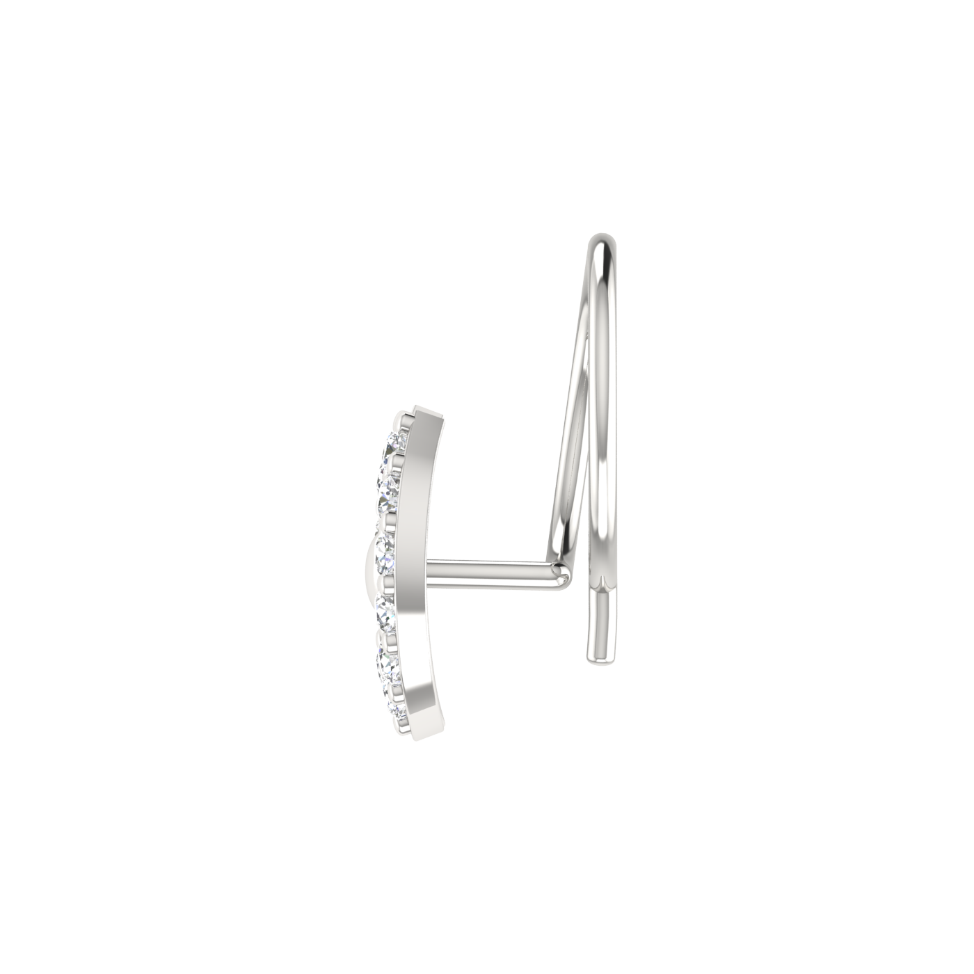 Classic Floral 0.09 Carat Lab Grown Diamond Nose Pin