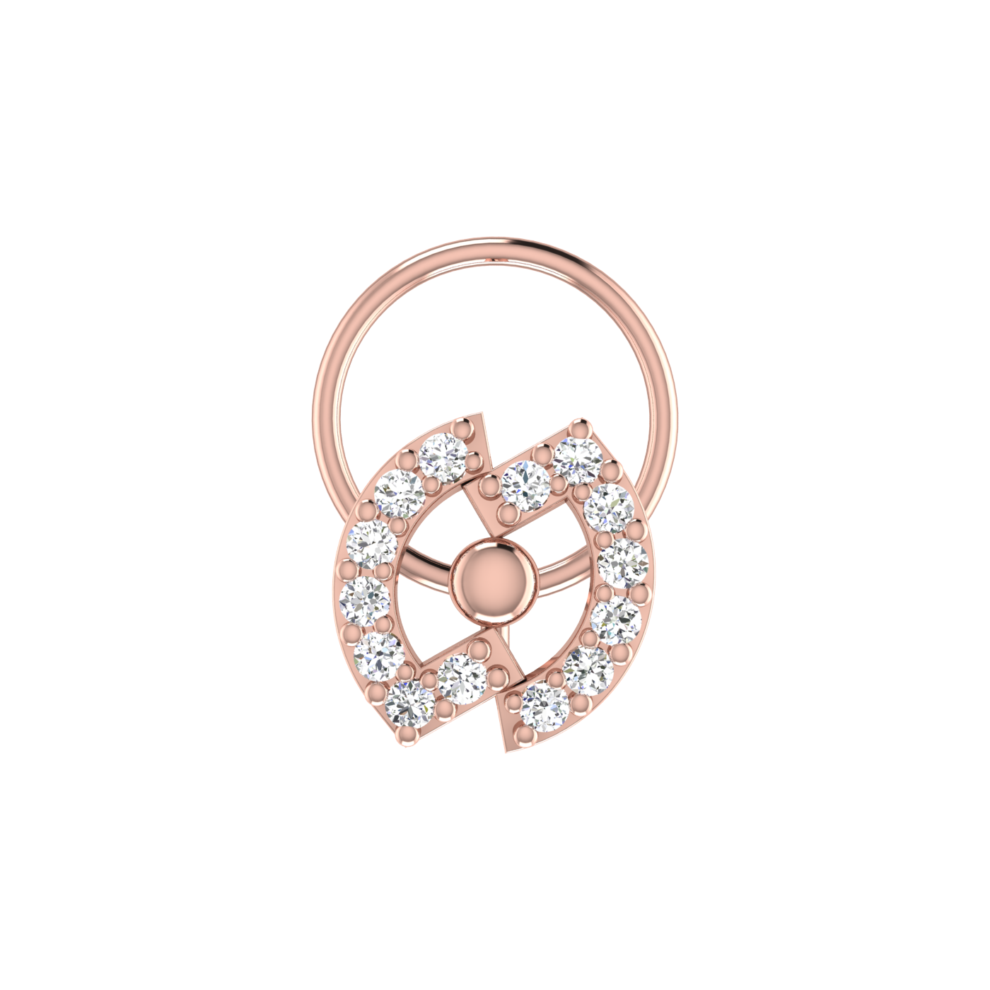 Classic Floral 0.09 Carat Lab Grown Diamond Nose Pin
