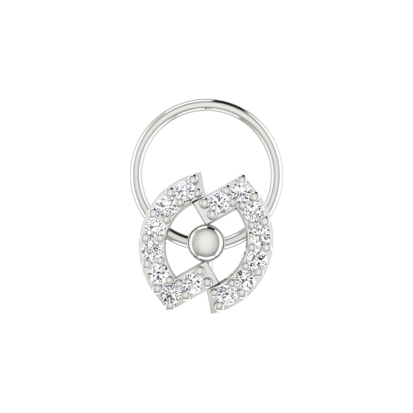 Classic Floral 0.09 Carat Lab Grown Diamond Nose Pin