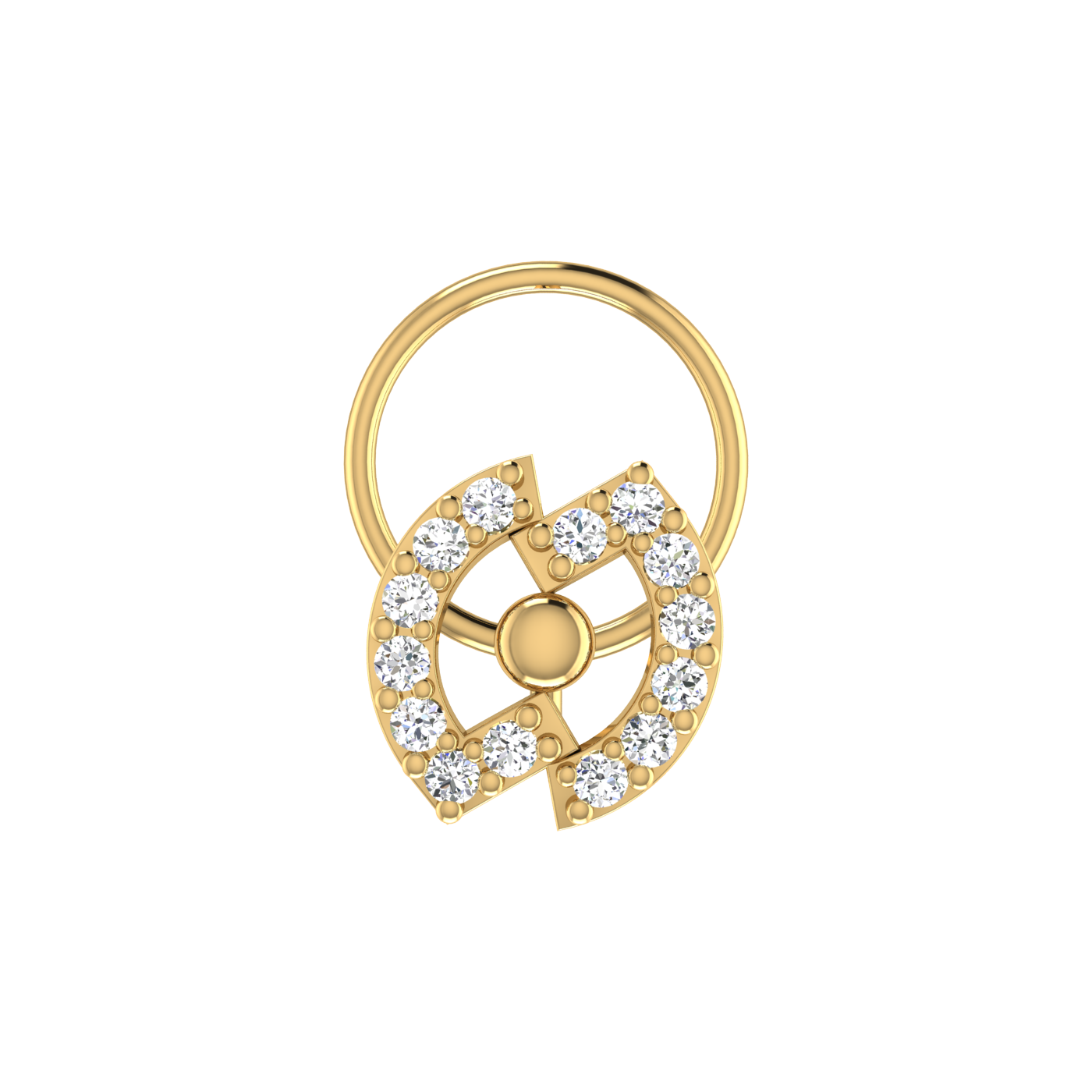 Classic Floral 0.09 Carat Lab Grown Diamond Nose Pin
