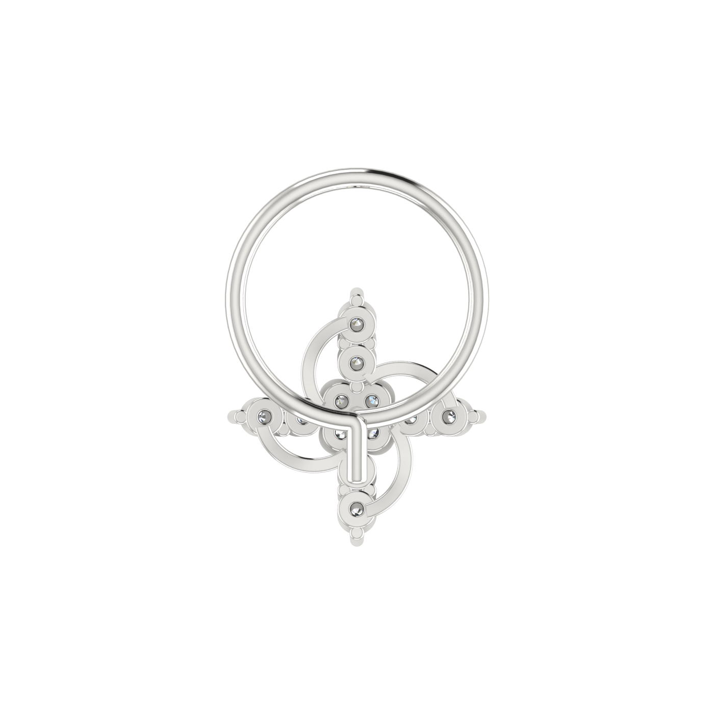 14K Gold Celestial Swirl 0.08ct Lab Grown Diamond Nose Pin