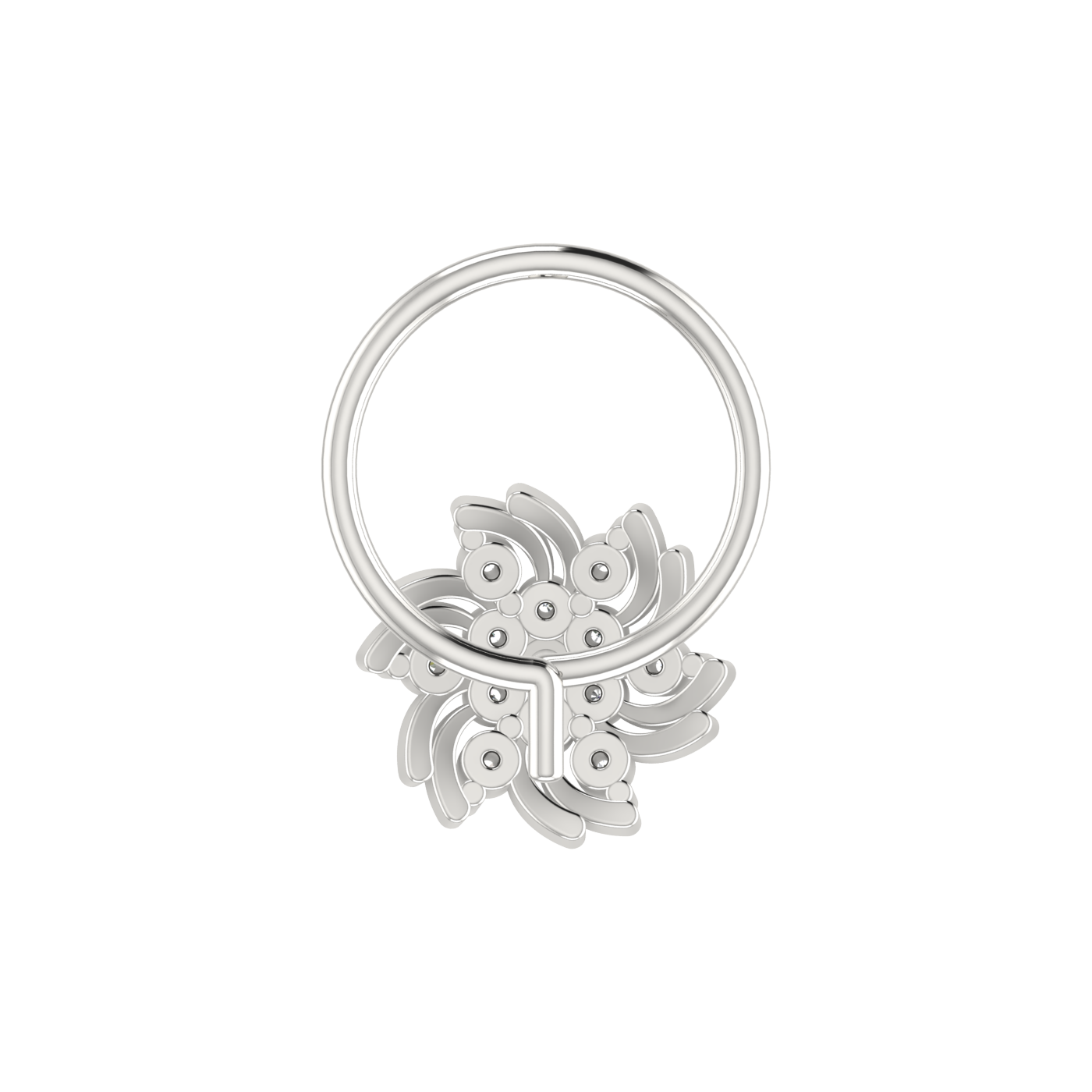 14K Gold Elegant Twilight Bloom 0.06ct Lab Grown Diamond Nose Pin