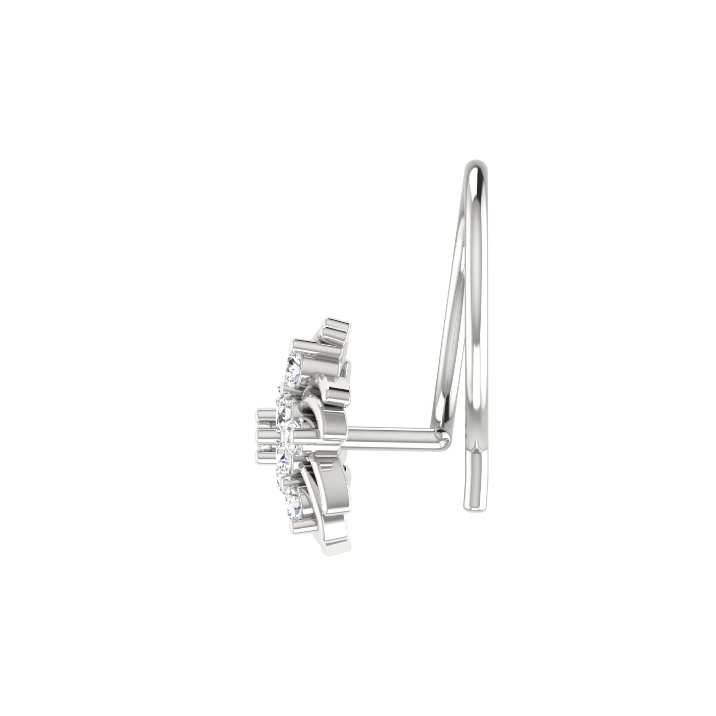 14K Gold Elegant Twilight Bloom 0.06ct Lab Grown Diamond Nose Pin