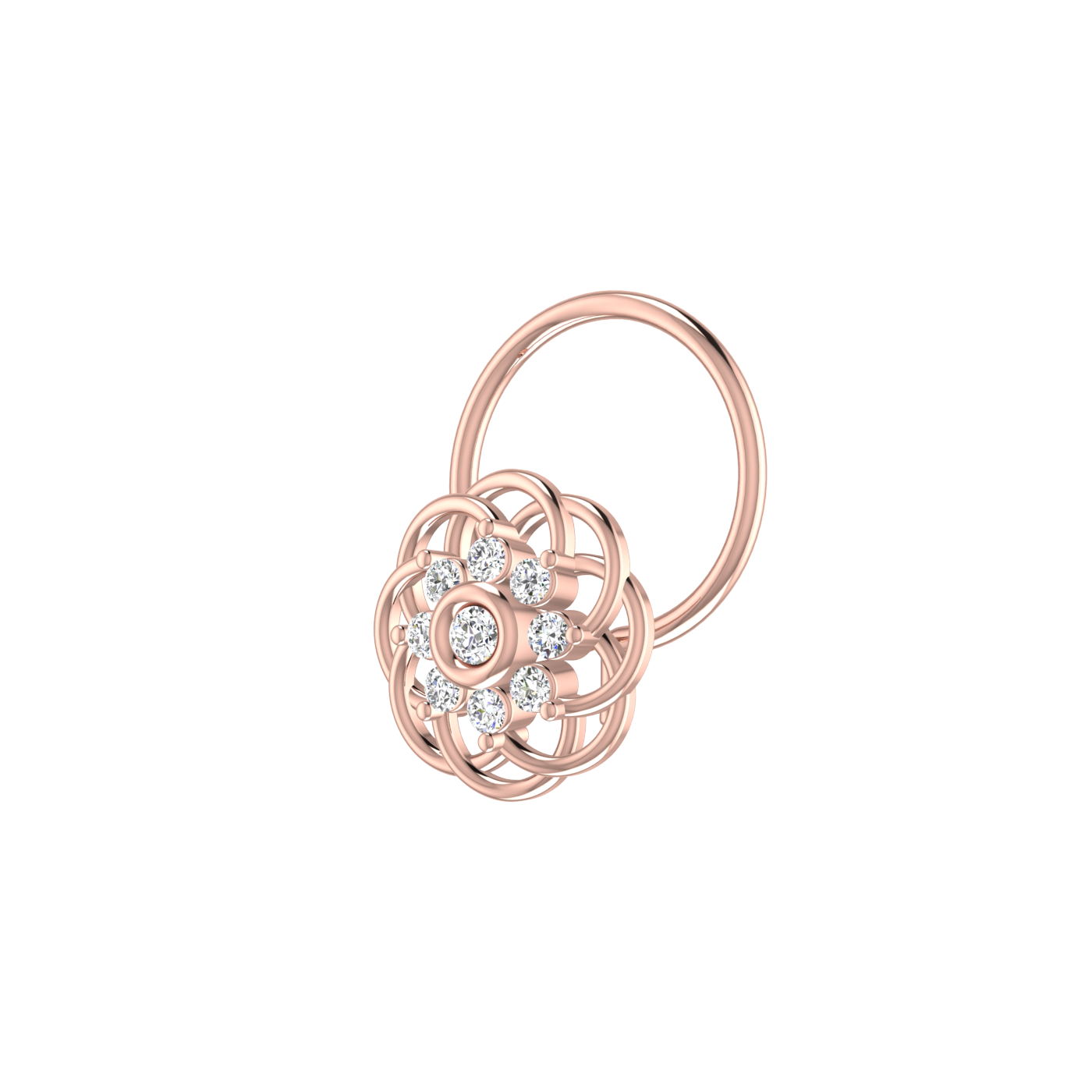 14K Gold Eternal Bloom 0.05ct Lab Grown Diamond Nose Pin